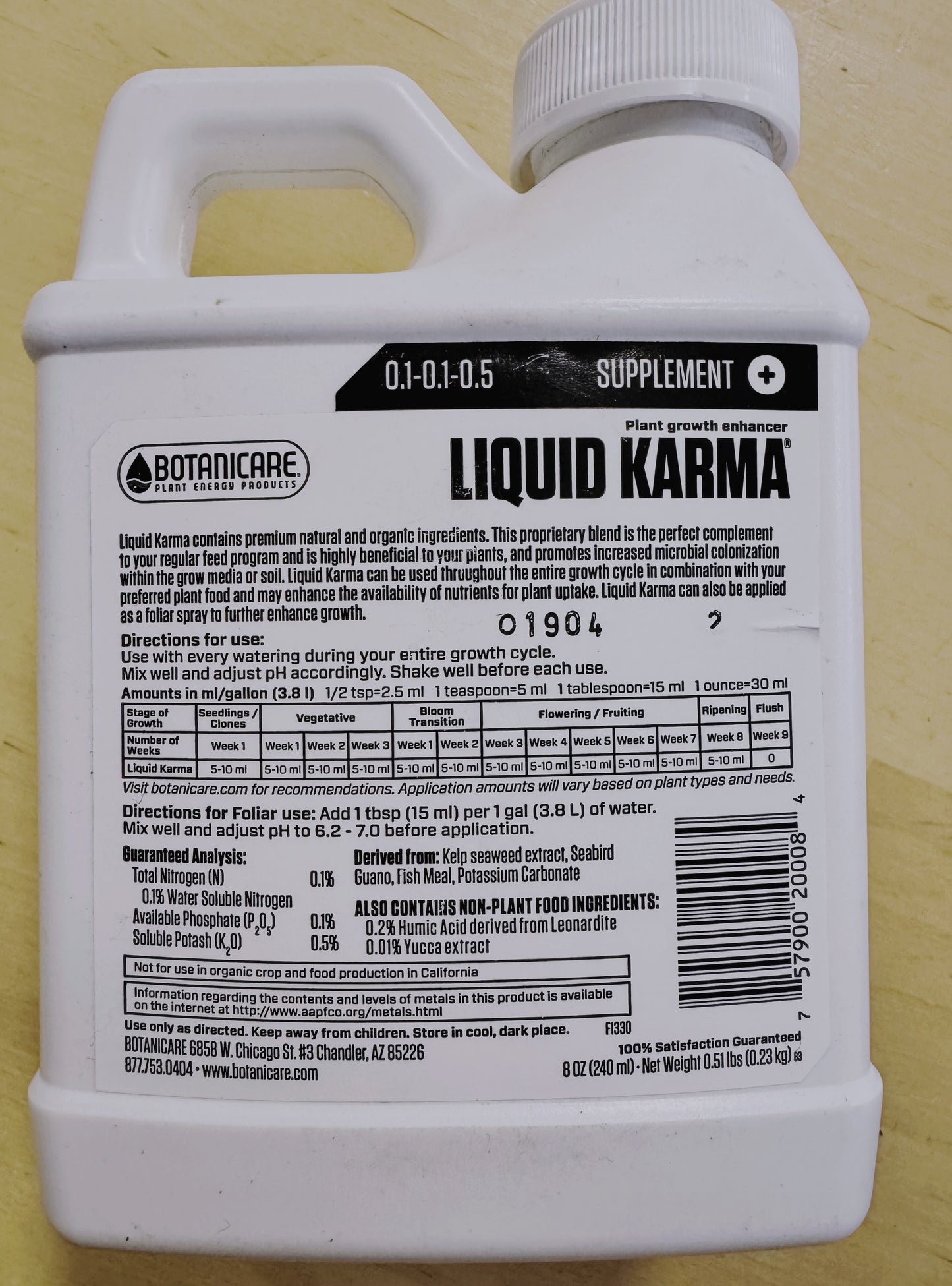 Botanicare Liquid Karma – 8 oz | Plant Growth Enhancer for Hydroponics, Soil & Coco
