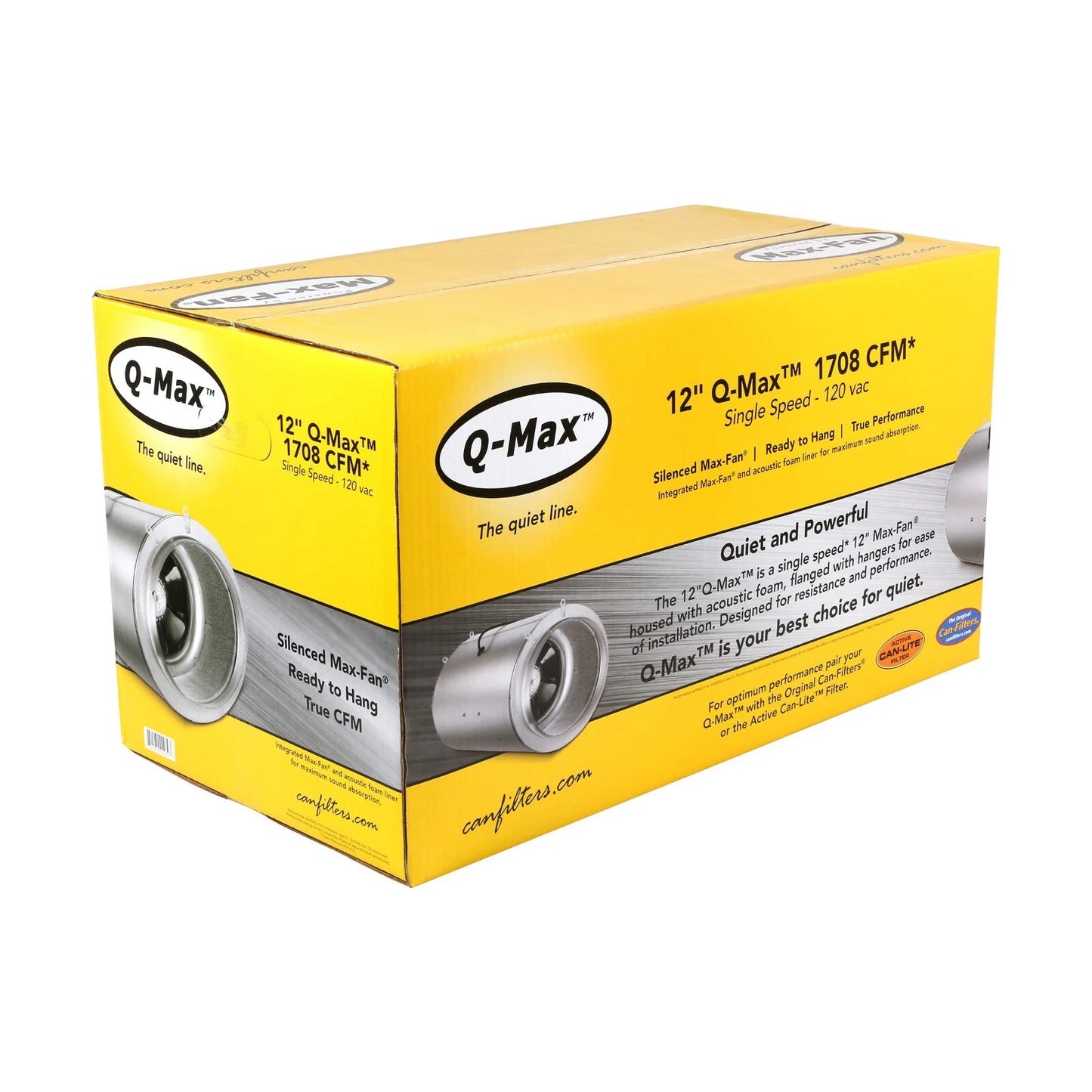 Can-Fan Q-Max 12" – 1709 CFM | Quiet High-Output Inline Fan with Max-Fan Pro Series Motor