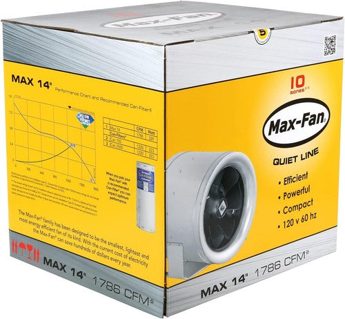 Can-Fan Max-Fan 14" – 1786 CFM | High-Power Mixed Flow Inline Fan for Large Grow Rooms & Industrial Ventilation