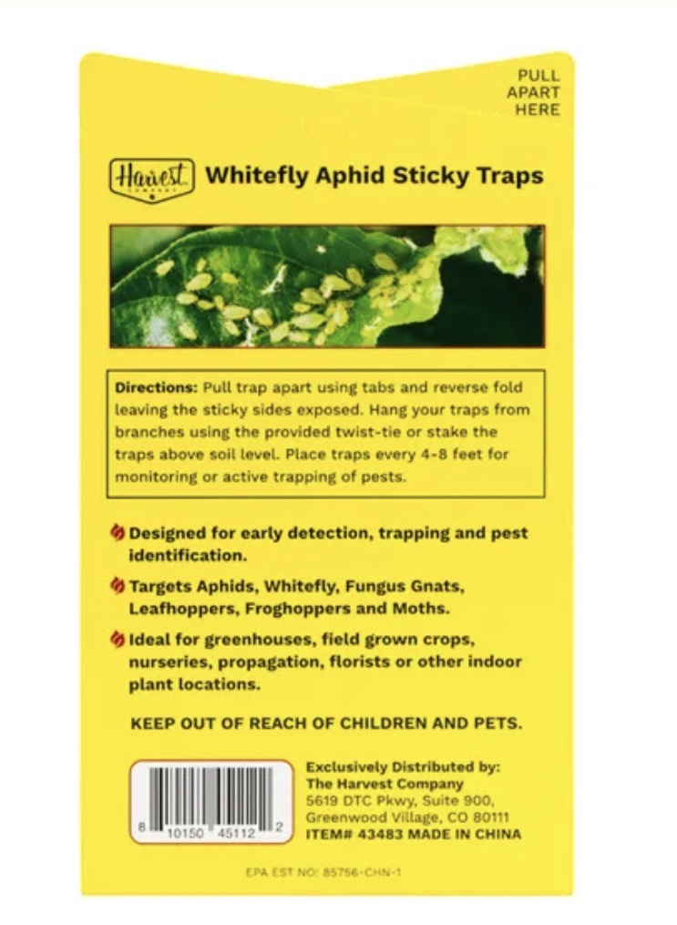 The Harvest Company Double-Sided Yellow Sticky Bug Traps – Pull Apart Insect Traps (15, 30 & 60 Pack Options)