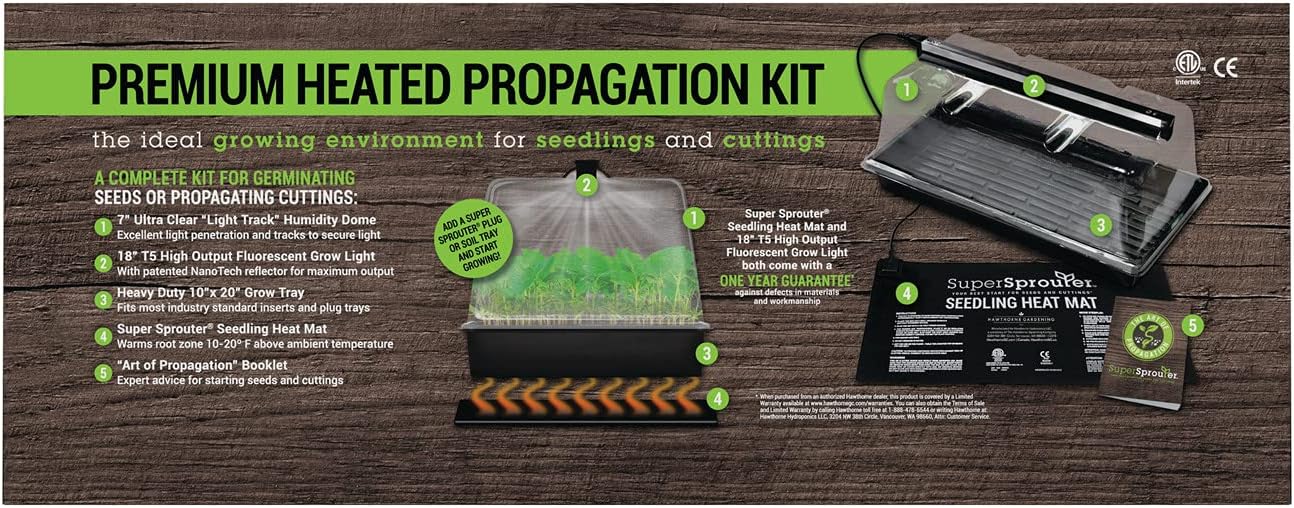 Heated seed starting and cloning propagation kit
