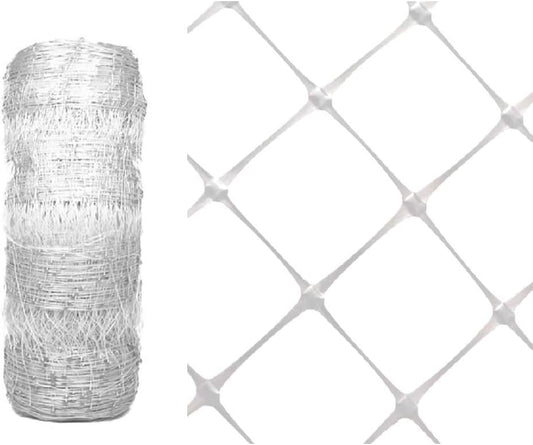 White plastic garden trellis netting roll 6.5 x 330 ft