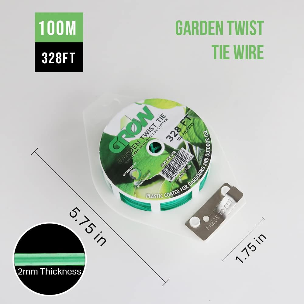 Built-in cutter on Grow1 plant twist ties 328 ft roll
