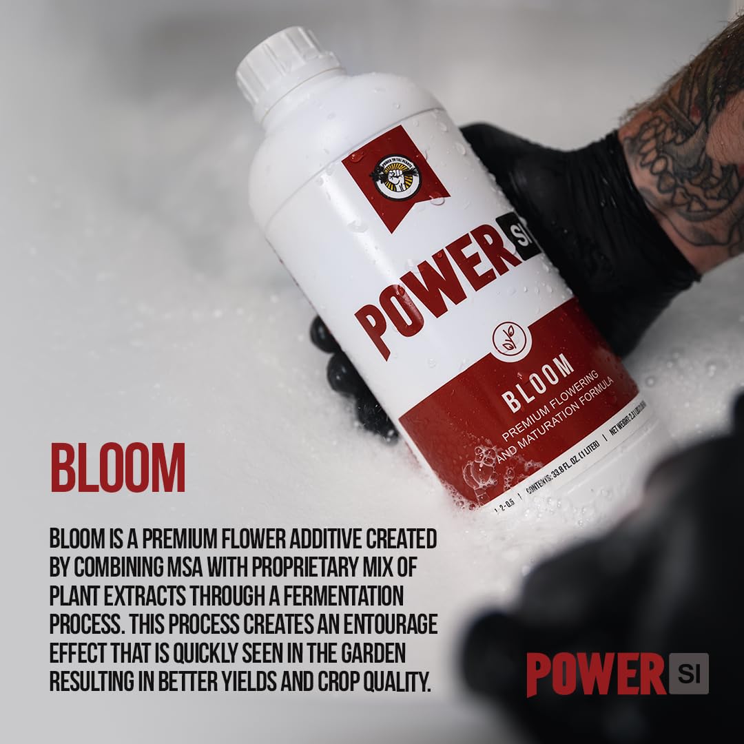 PowerSi Bloom 1L & 5L – Premium Flowering Additive with Bioavailable Silica and Exotic Plant Extracts – Enhances Flower Quality, Increase Bud Size