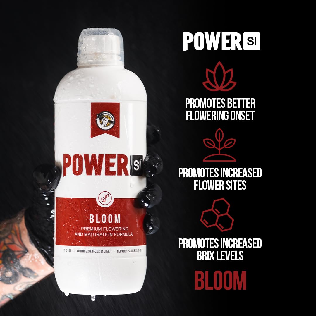 PowerSi Bloom 1L & 5L – Premium Flowering Additive with Bioavailable Silica and Exotic Plant Extracts – Enhances Flower Quality, Increase Bud Size