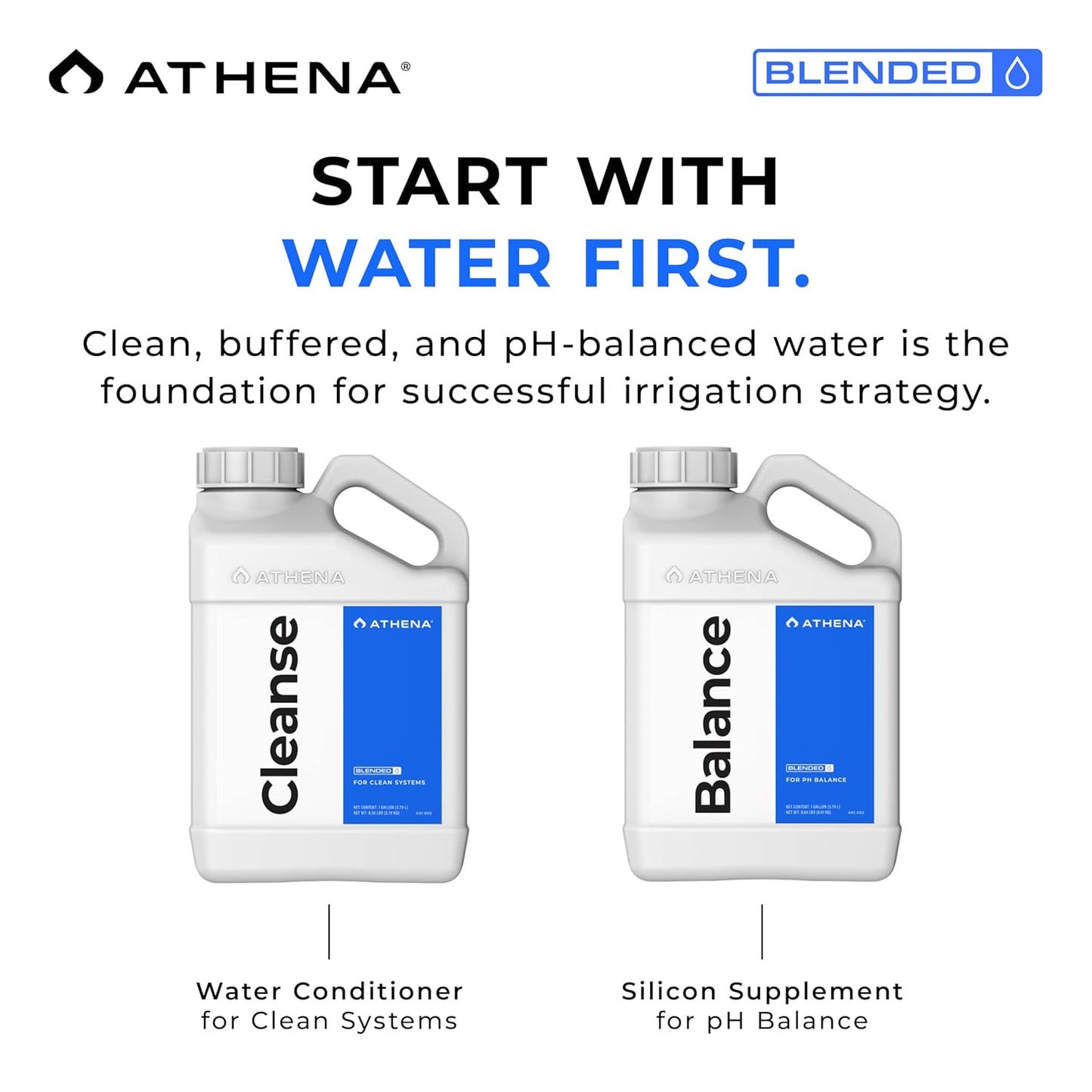 Athena Blended Cleanse – 1 Gallon | Plant-Safe Descaler & Irrigation Line Cleaner for Hydroponic Systems