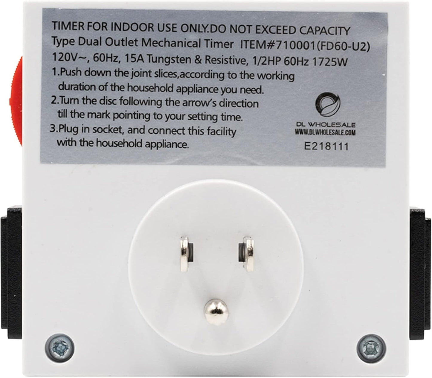 Grow1 Dual Outlet Mechanical Timer | 24-Hour Light & Appliance Control