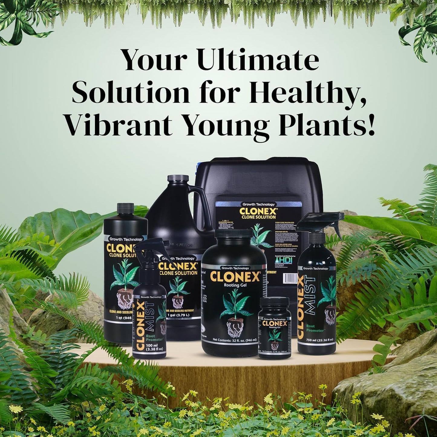 Clonex Clone Solution – Propagation Nutrient for Seedlings & Cuttings (1 Quart / 1 Gallon)