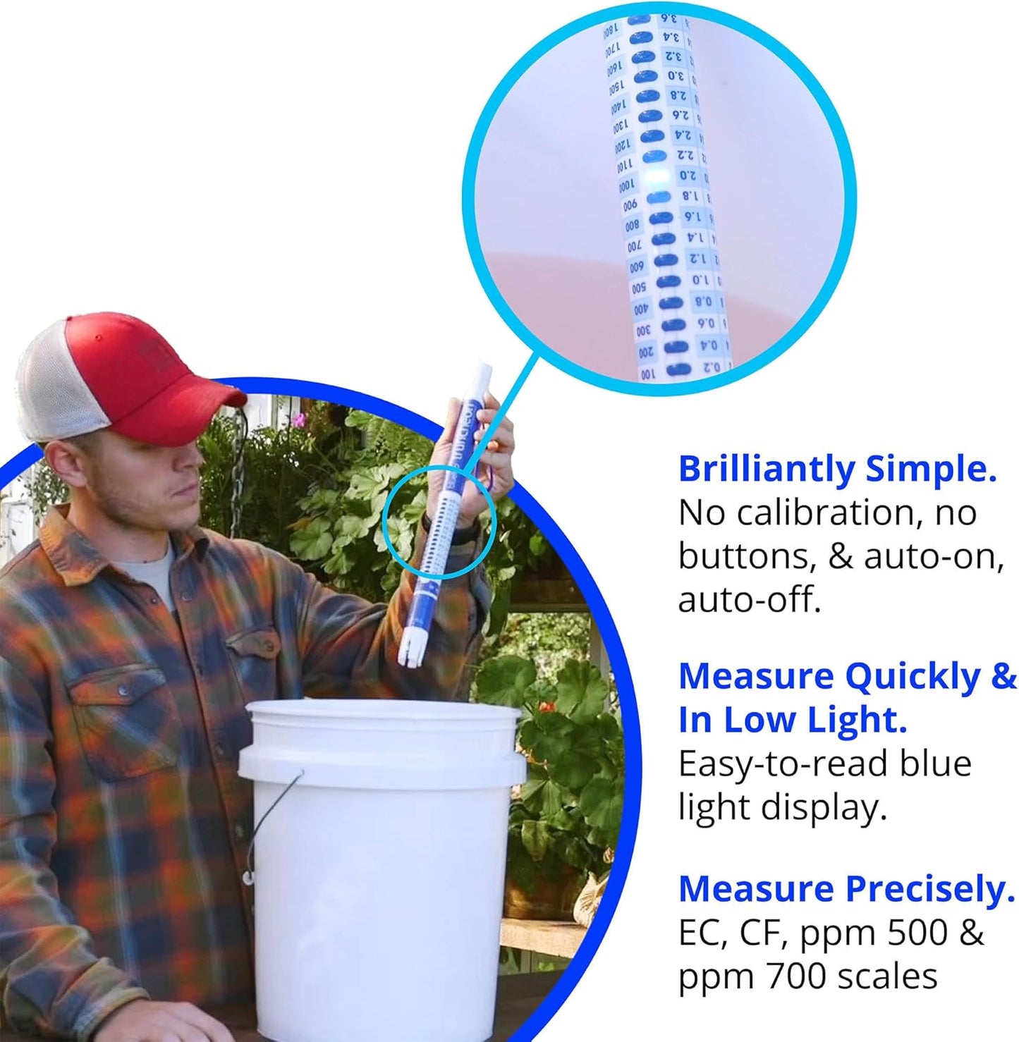 Bluelab Commercial Truncheon Meter | High-Conductivity EC/PPM Nutrient Strength Meter for Commercial Growers