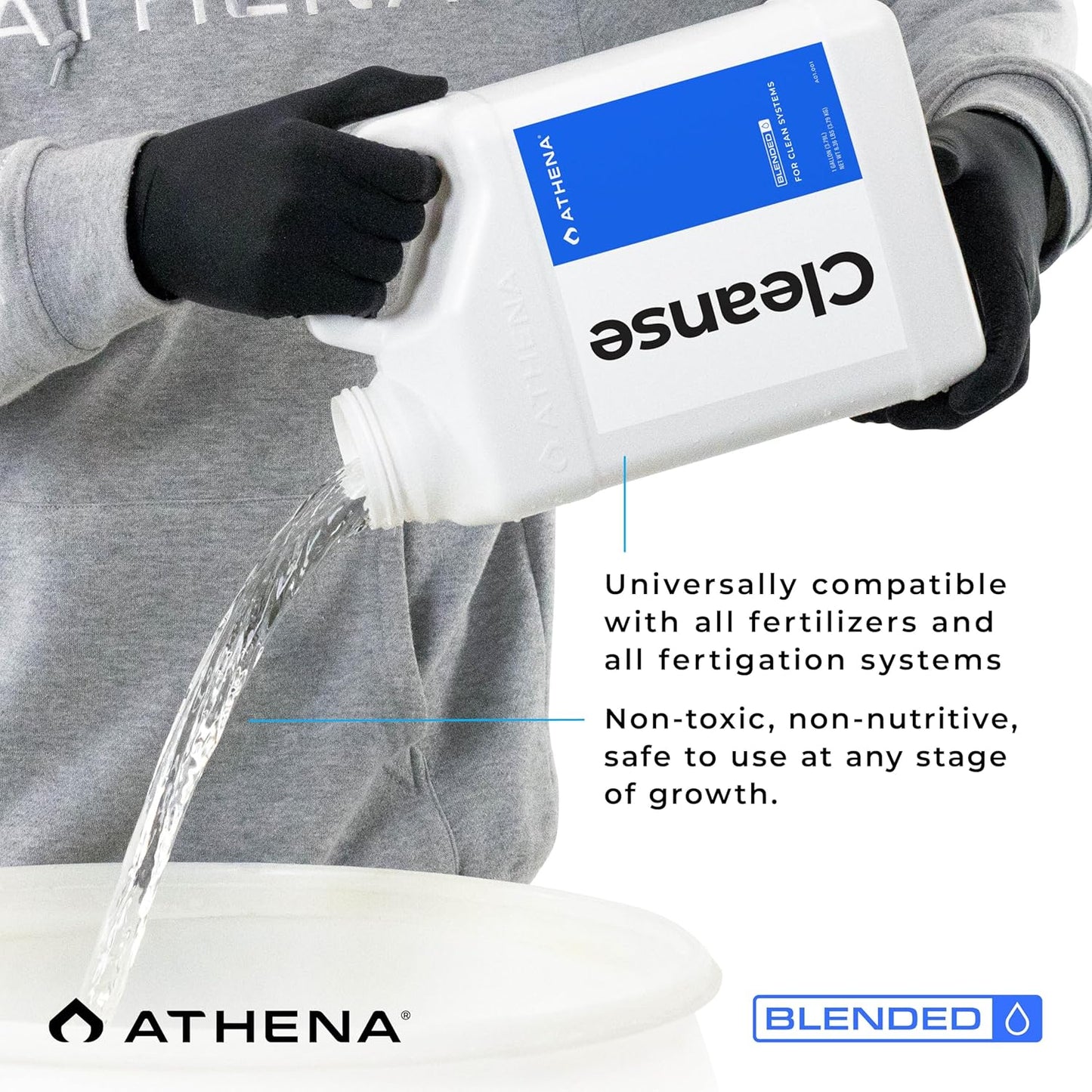 Athena Blended Cleanse – 1 Gallon | Plant-Safe Descaler & Irrigation Line Cleaner for Hydroponic Systems