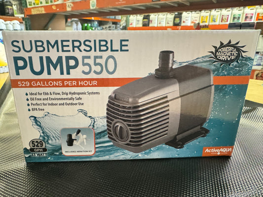 Active Aqua Water Pump, Submersible, 550 GPH