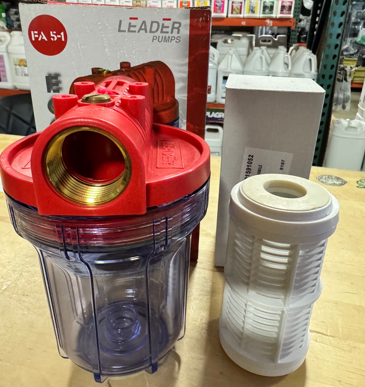 Leader Pumps FA5 Clear Filter Housing & CRL5 Sediment Mesh | Complete Set or Replacement Parts